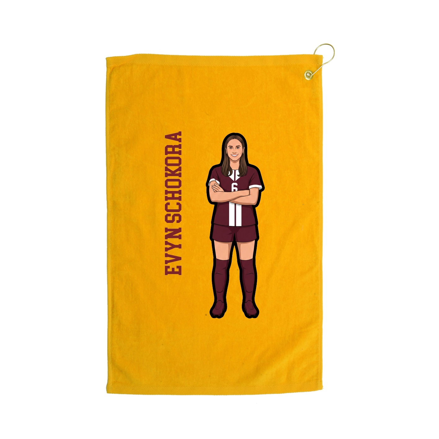 Golf Towel — Name Vertical in Gold