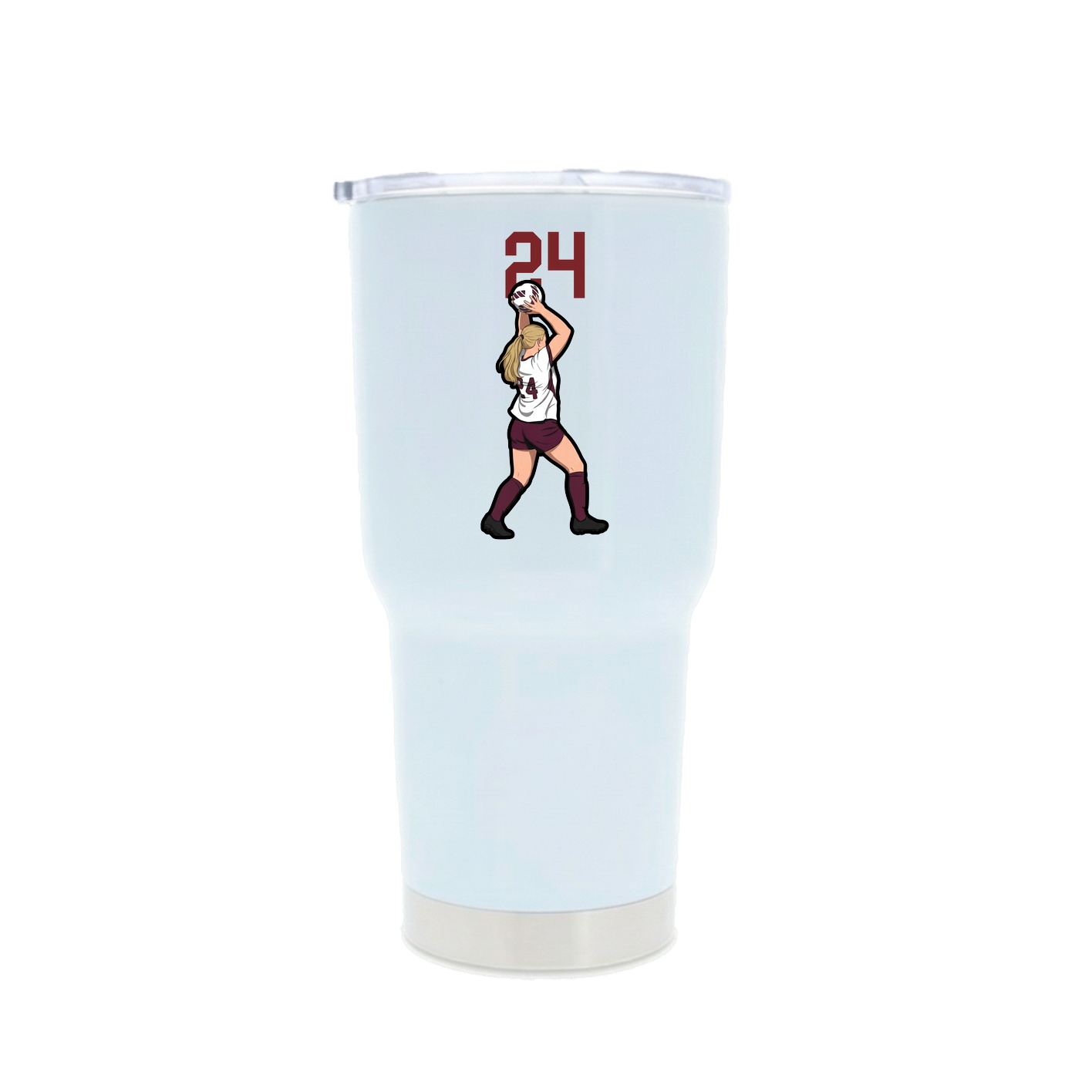 30oz Stainless Steel Tumbler — Number Top in White