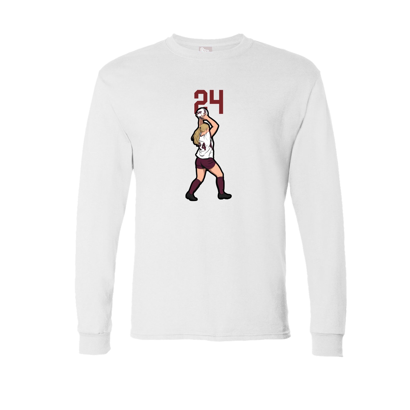 Long Sleeve Tee — Number Top in White