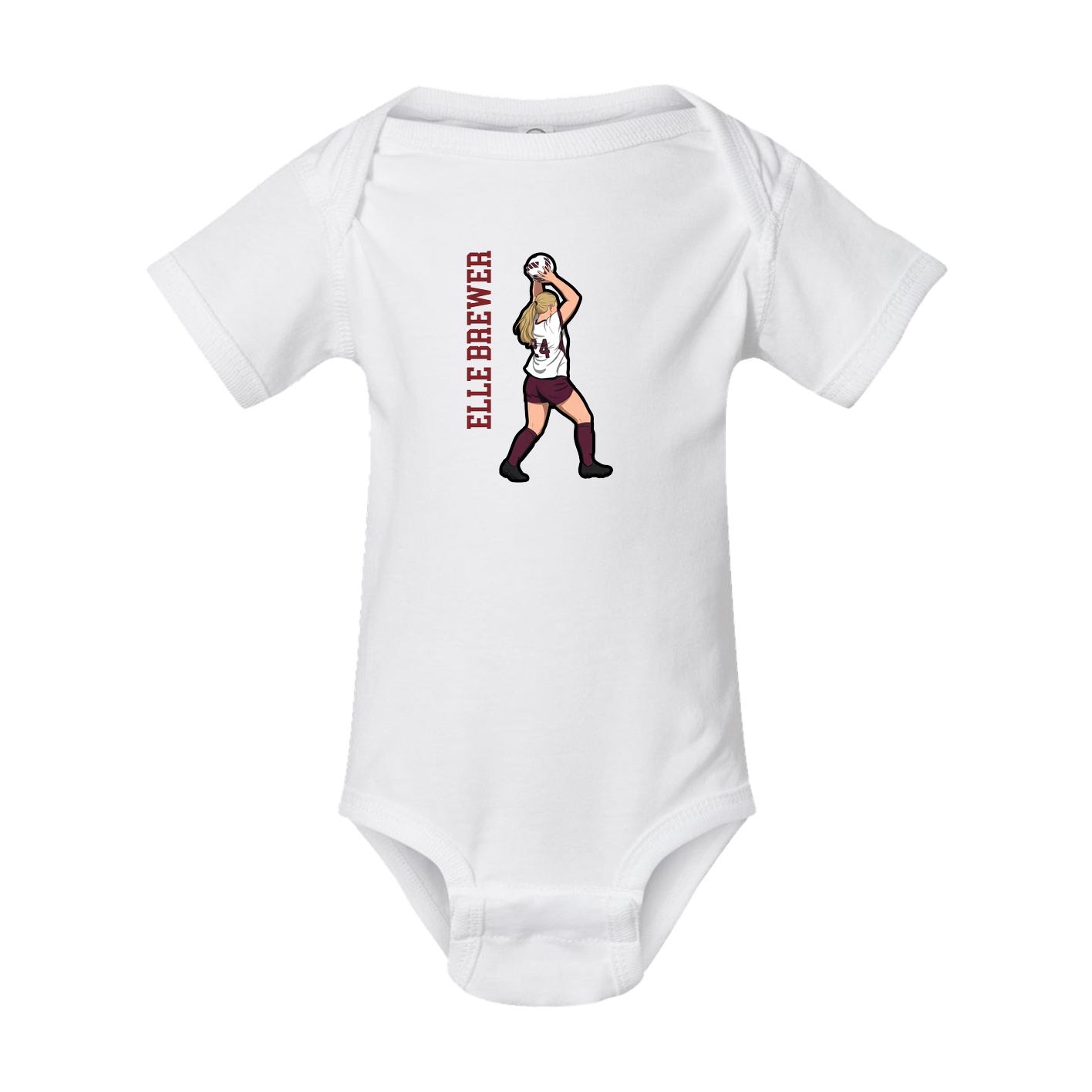 Baby Onesie — Name Vertical in White