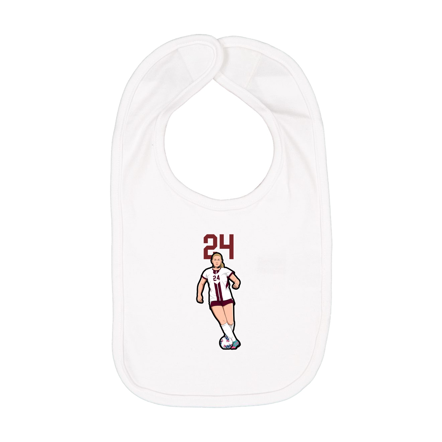 Infant Bib — Number Top in White