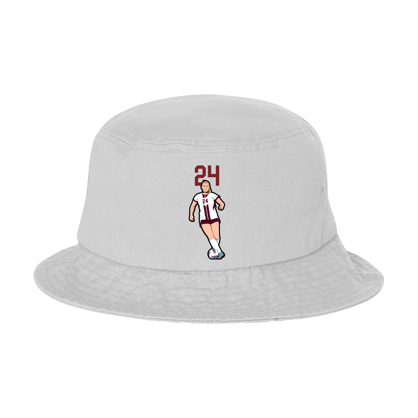Bucket Cap — Number Top in White