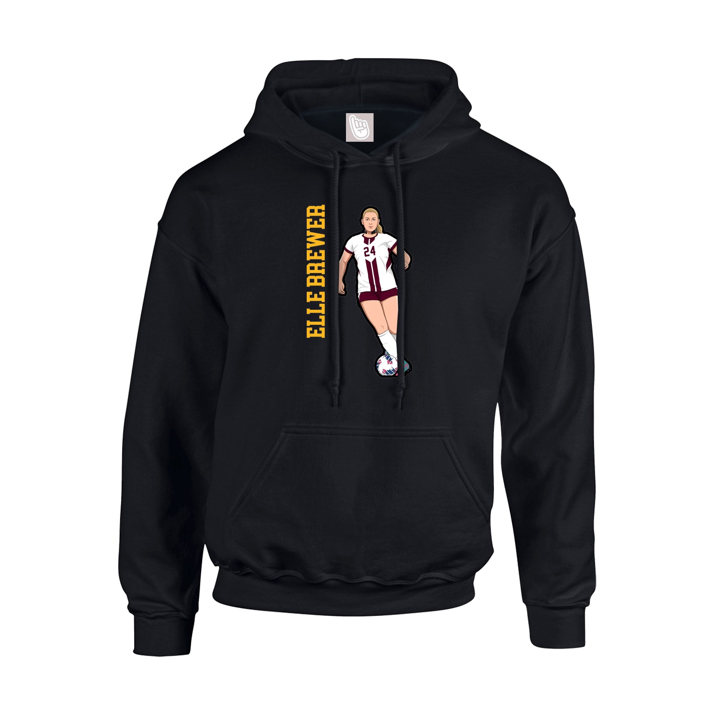 Youth Hoodie — Name Vertical in Black