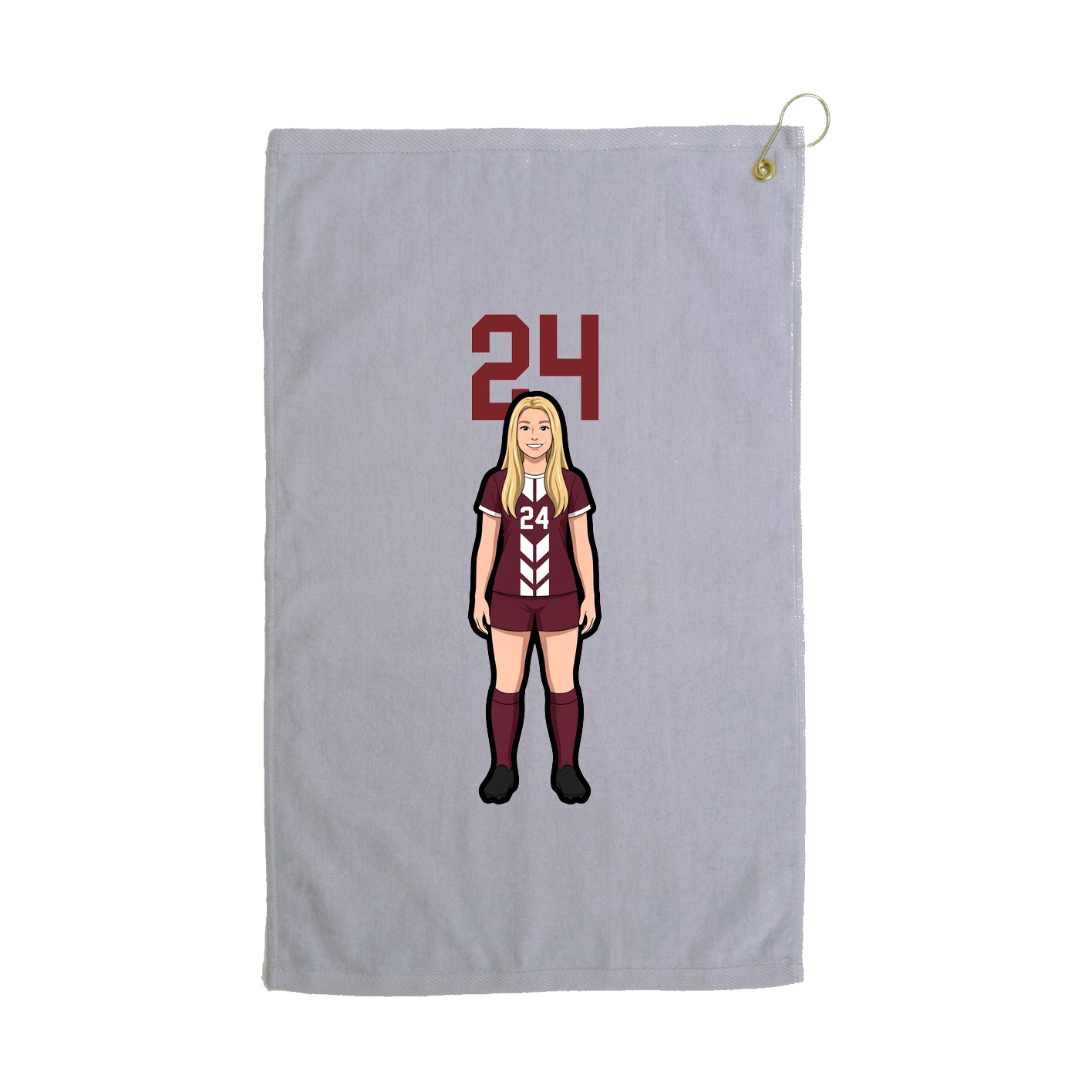 Golf Towel — Number Top in Grey