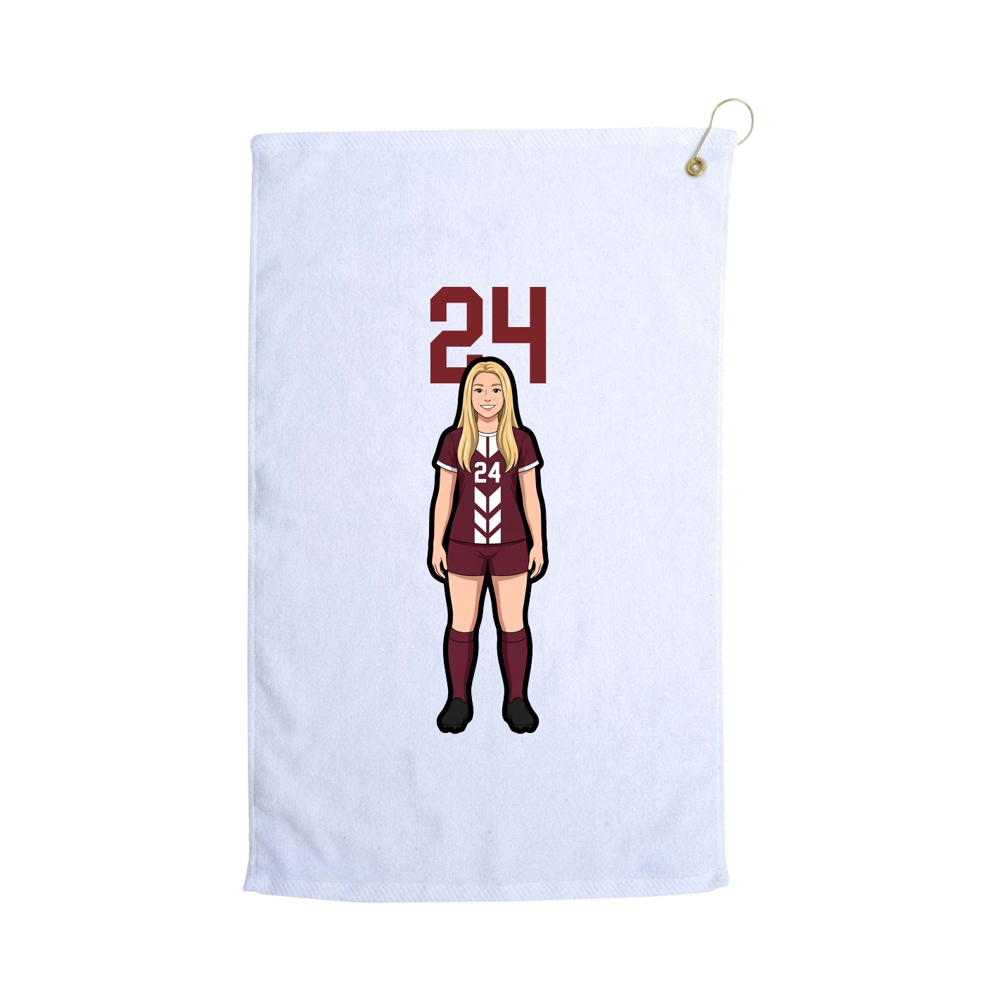Golf Towel — Number Top in White