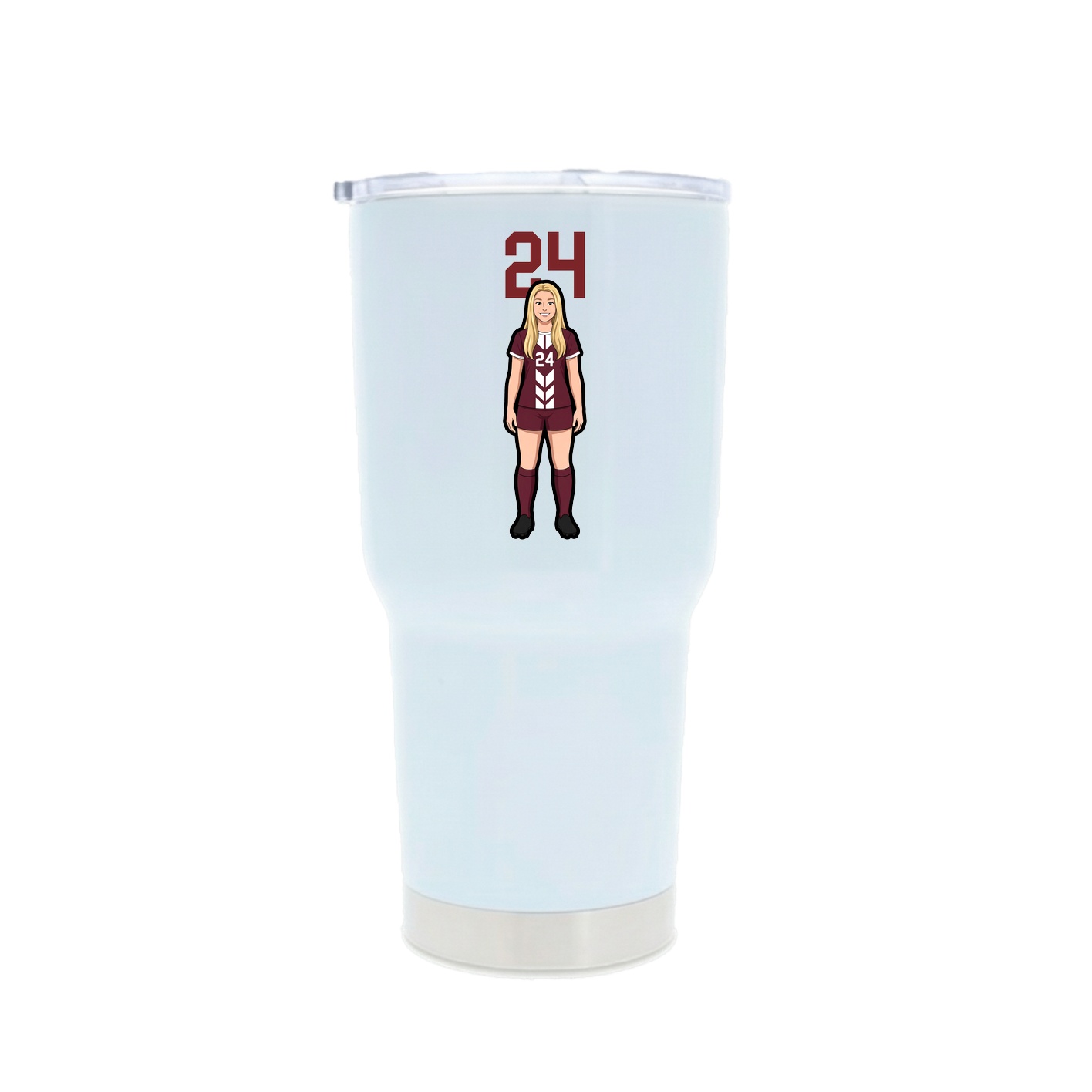30oz Stainless Steel Tumbler — Number Top in White