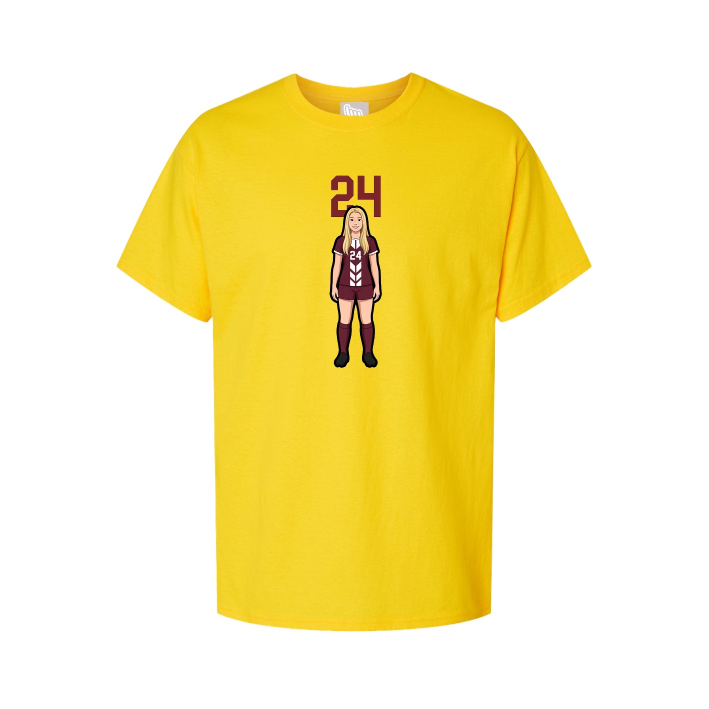 Youth Tee — Number Top in Gold