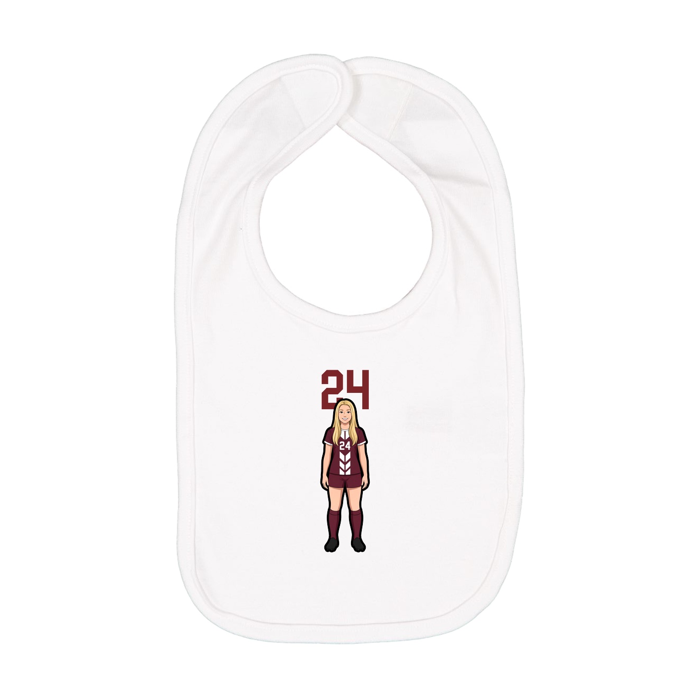 Infant Bib — Number Top in White