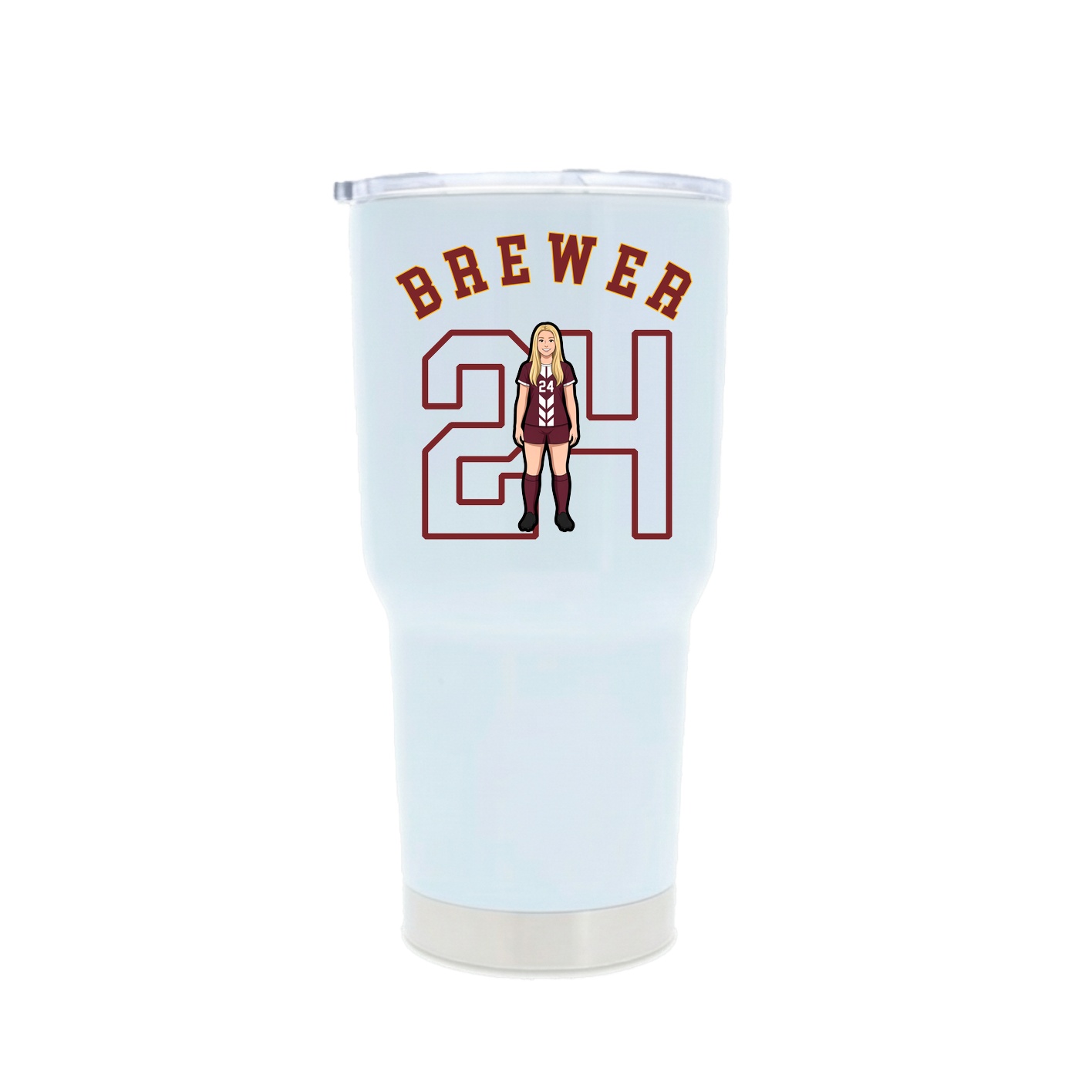 30oz Stainless Steel Tumbler — Shirsey Arch in White