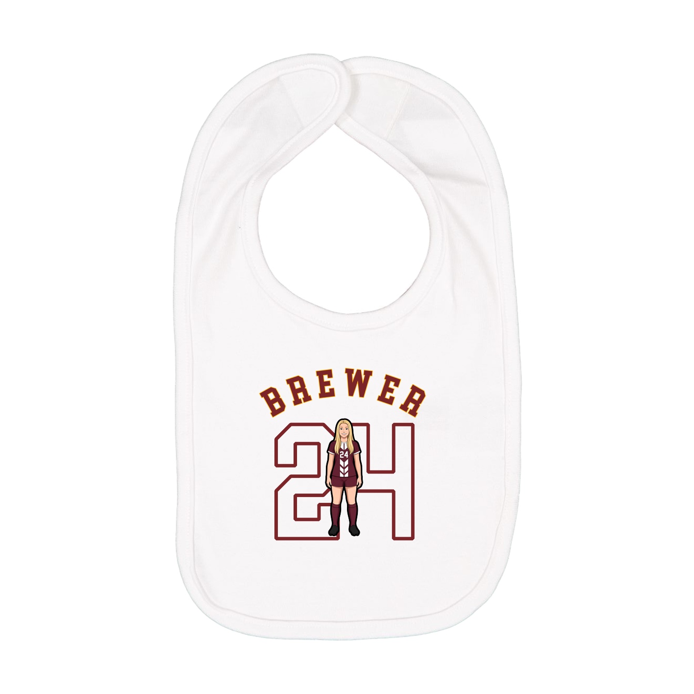 Infant Bib — Shirsey Arch in White