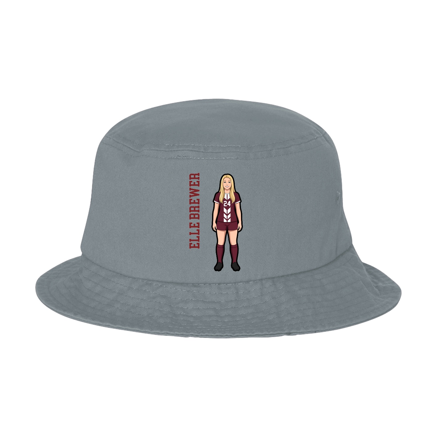Bucket Cap — Name Vertical in Grey