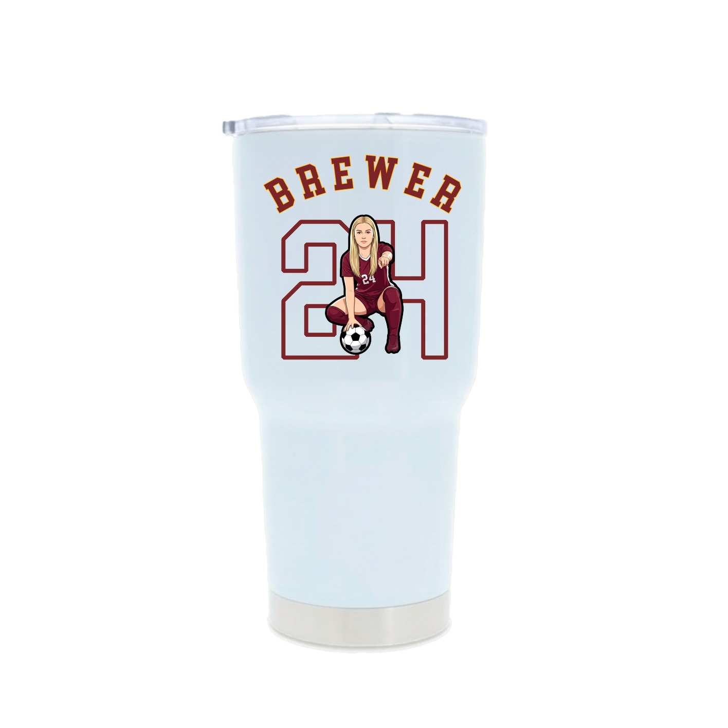 30oz Stainless Steel Tumbler — Shirsey Arch in White