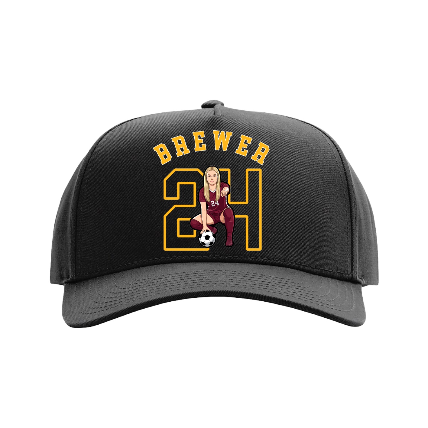 Full Fabric Five-Panel Champ Cap — Shirsey Arch in Black