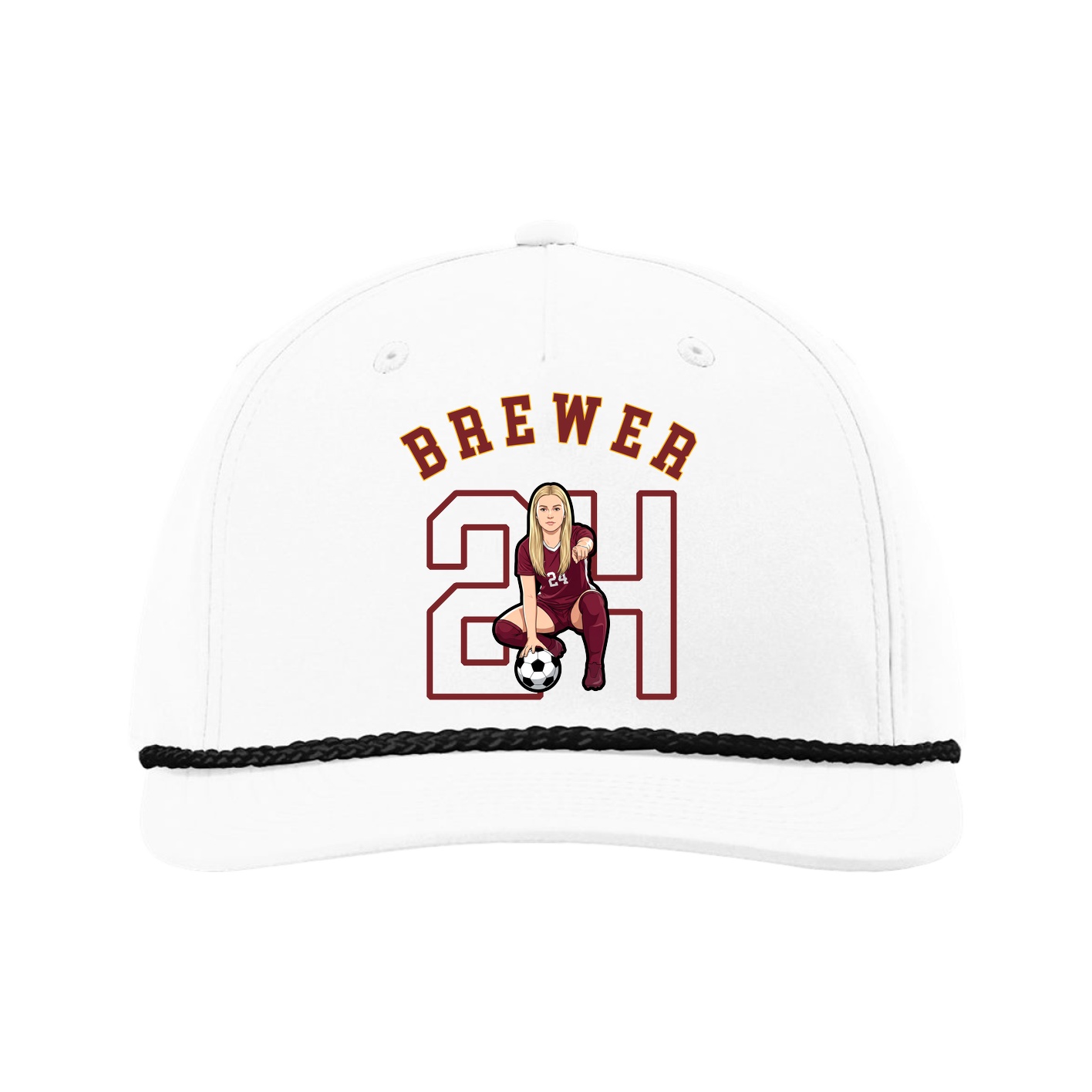 Five-Panel Classic Rope Cap — Shirsey Arch in White
