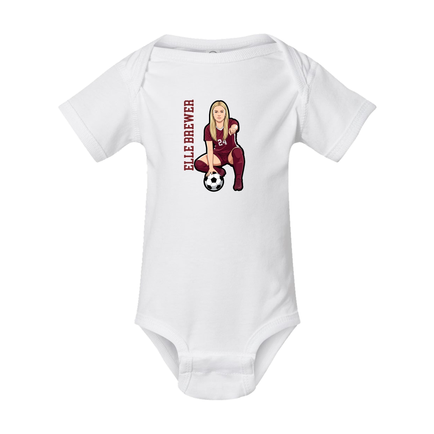 Baby Onesie — Name Vertical in White