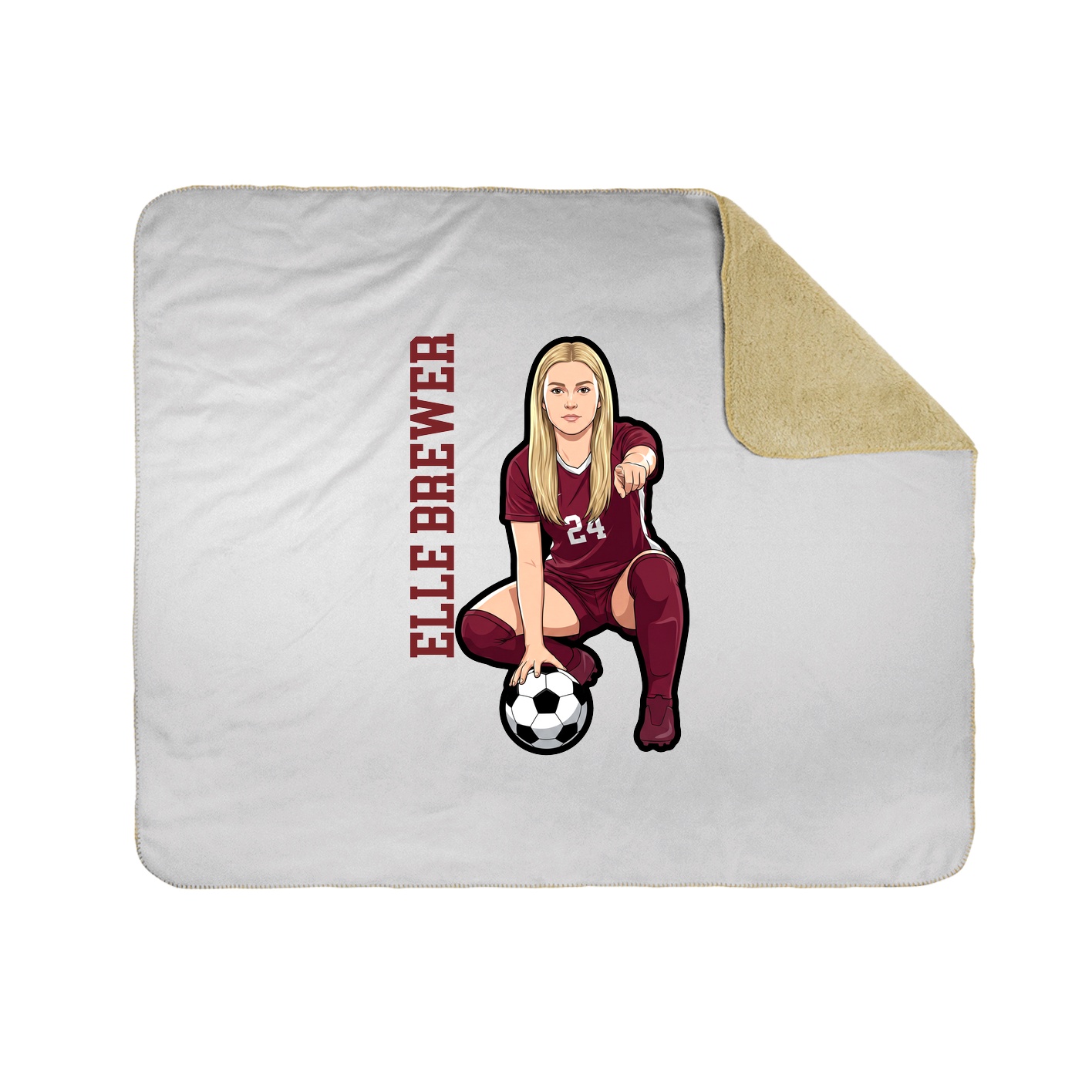 Throw Blanket — Name Vertical in White