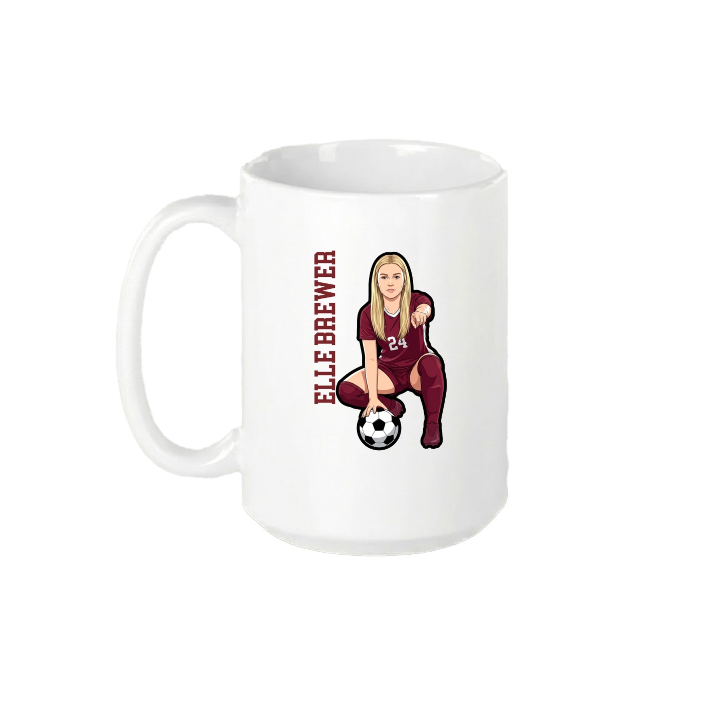 15oz Coffee Mug — Name Vertical in White