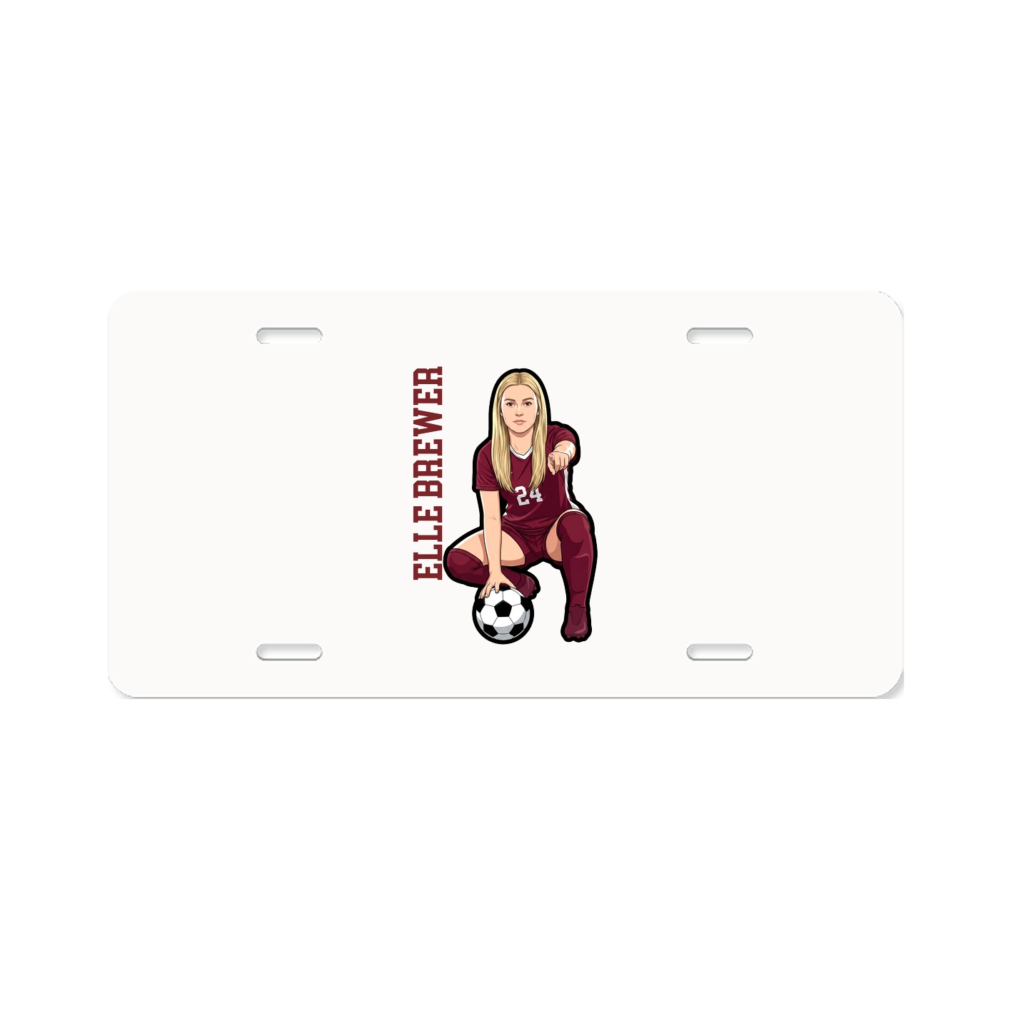 License Plate — Name Vertical in Classic
