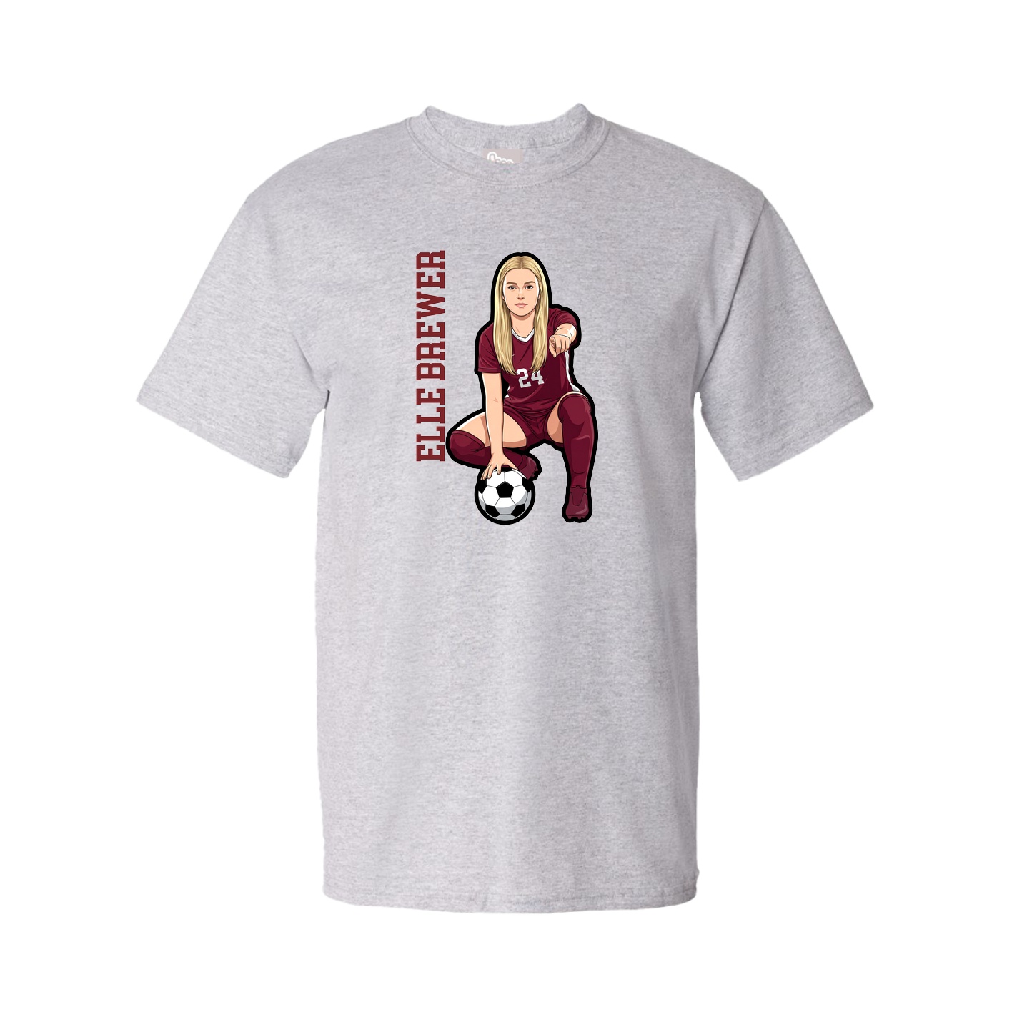 Youth Tee — Name Vertical in Grey
