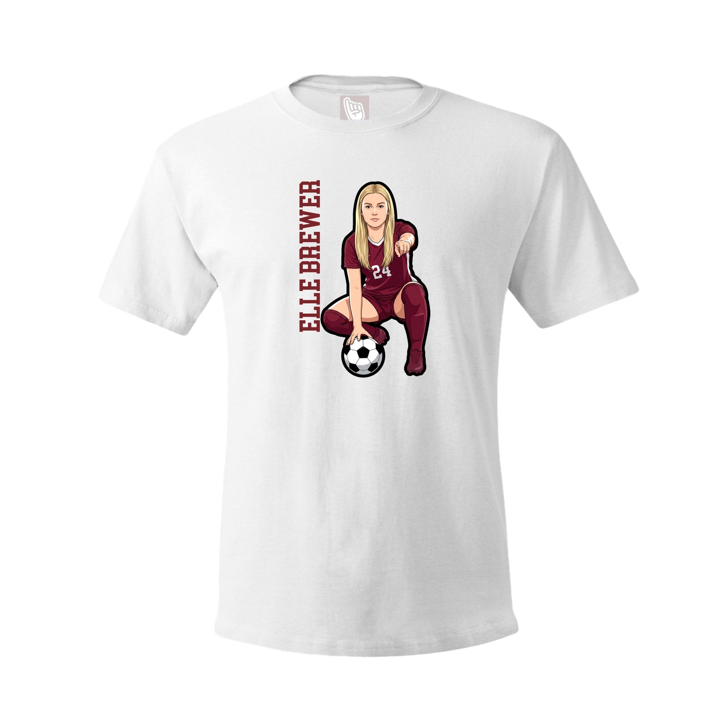 Youth Tee — Name Vertical in White