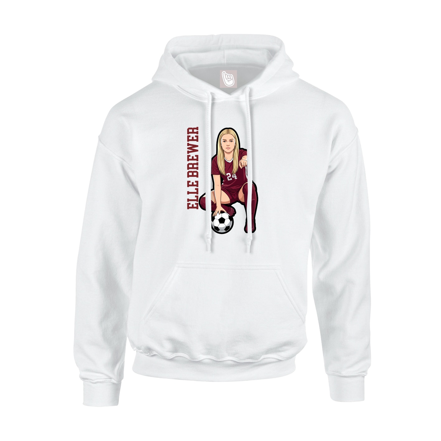 Hoodie — Name Vertical in White