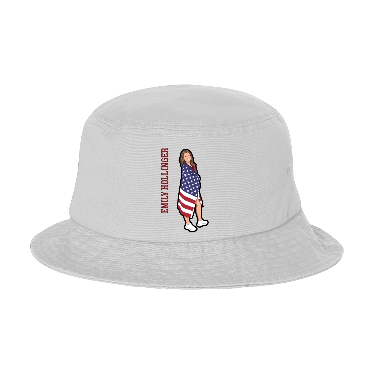 Bucket Cap — Name Vertical in White