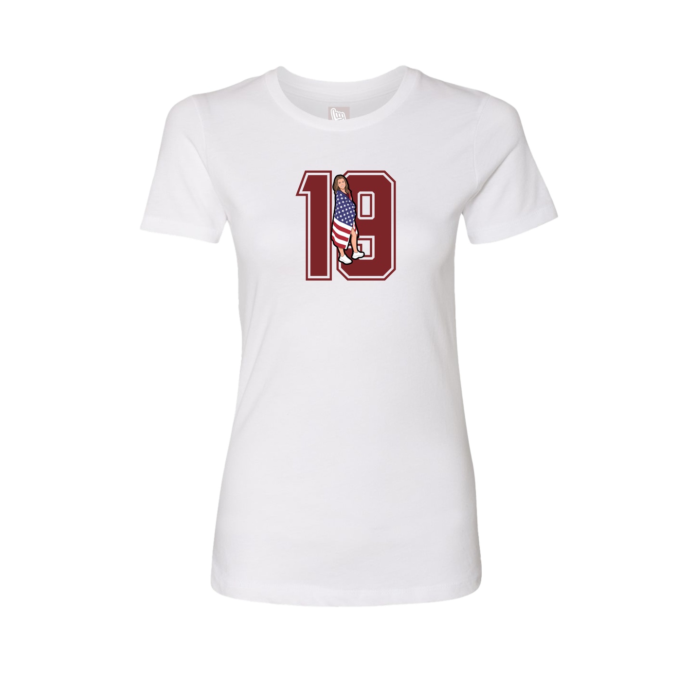 Womens Tee — Number in White