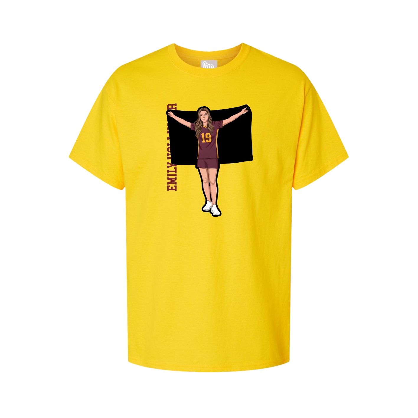 Youth Tee — Name Vertical in Gold