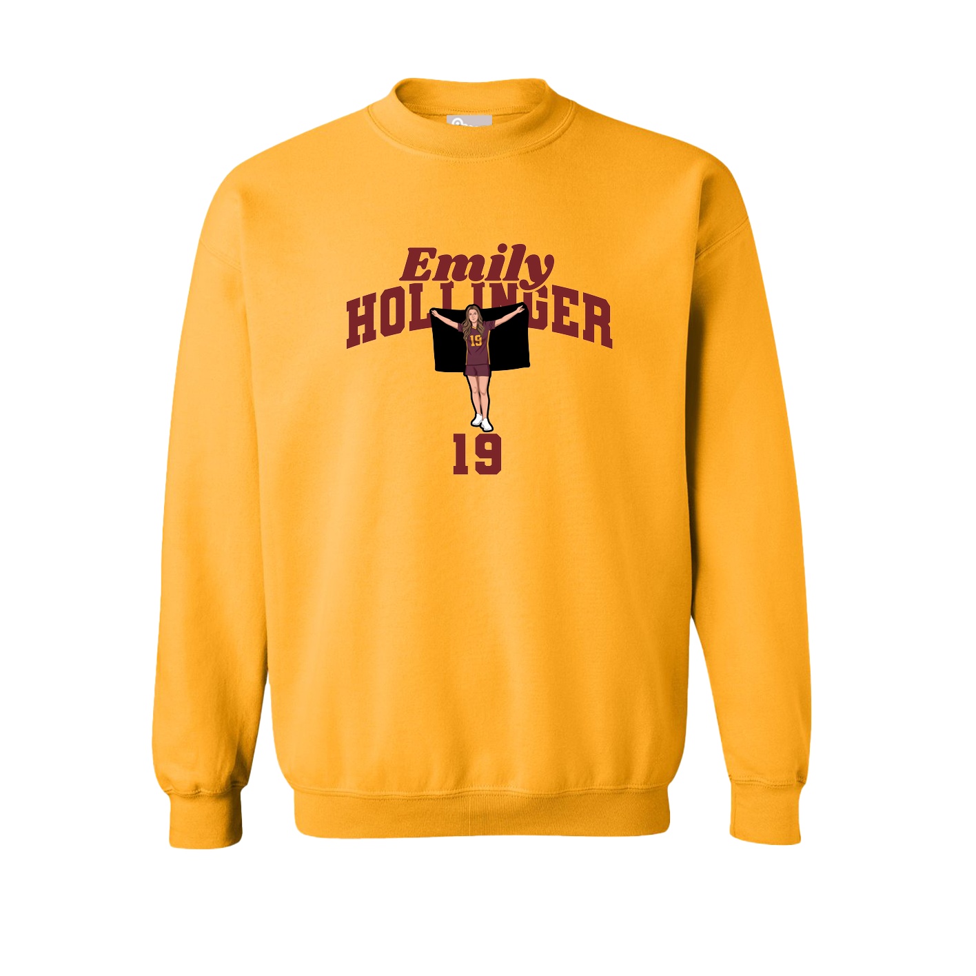 Fleece Crew — Signature Arch in Gold