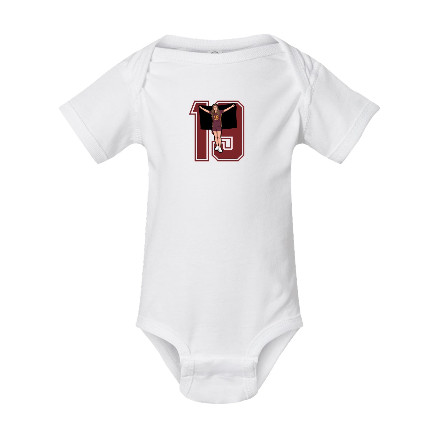 Baby Onesie — Number in White