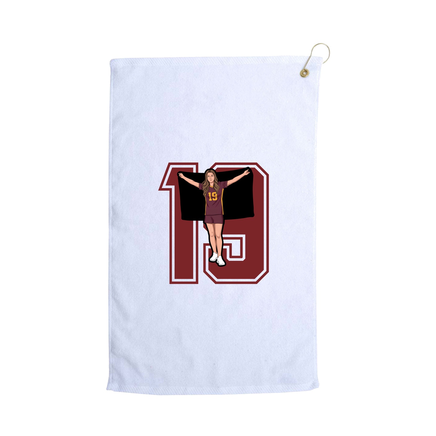 Golf Towel — Number in White