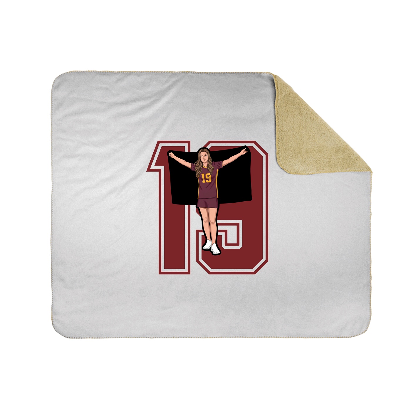 Throw Blanket — Number in White