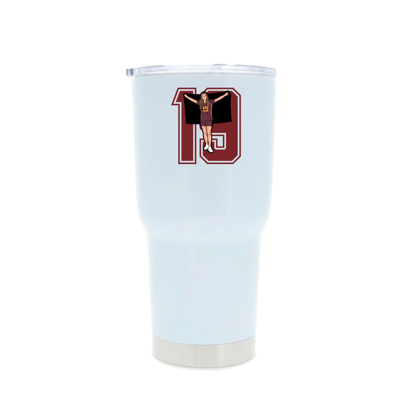 30oz Stainless Steel Tumbler — Number in White