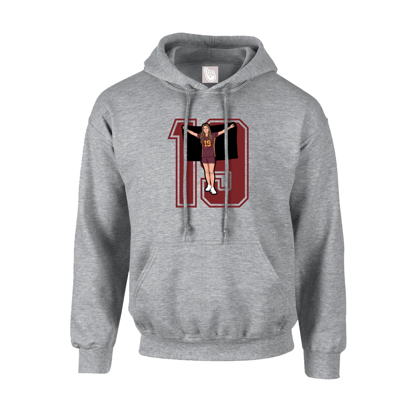 Youth Hoodie — Number in Grey