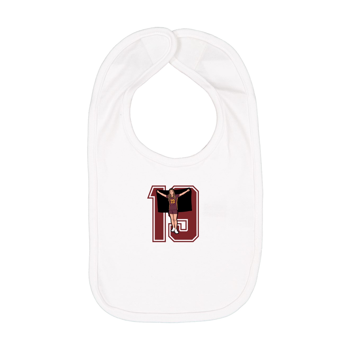 Infant Bib — Number in White