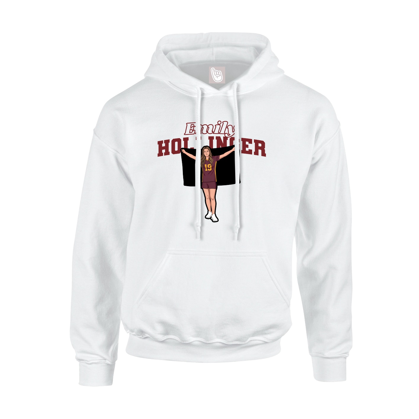 Hoodie — Name Arch in White