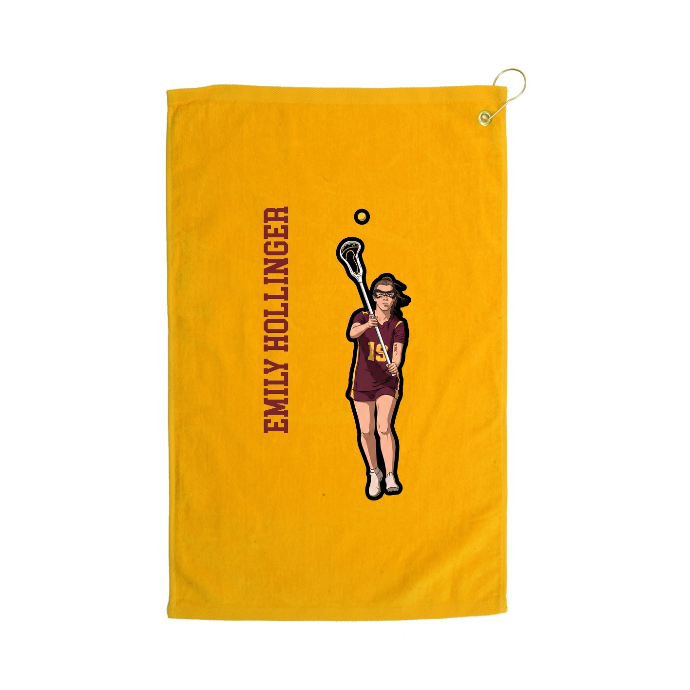 Golf Towel — Name Vertical in Gold