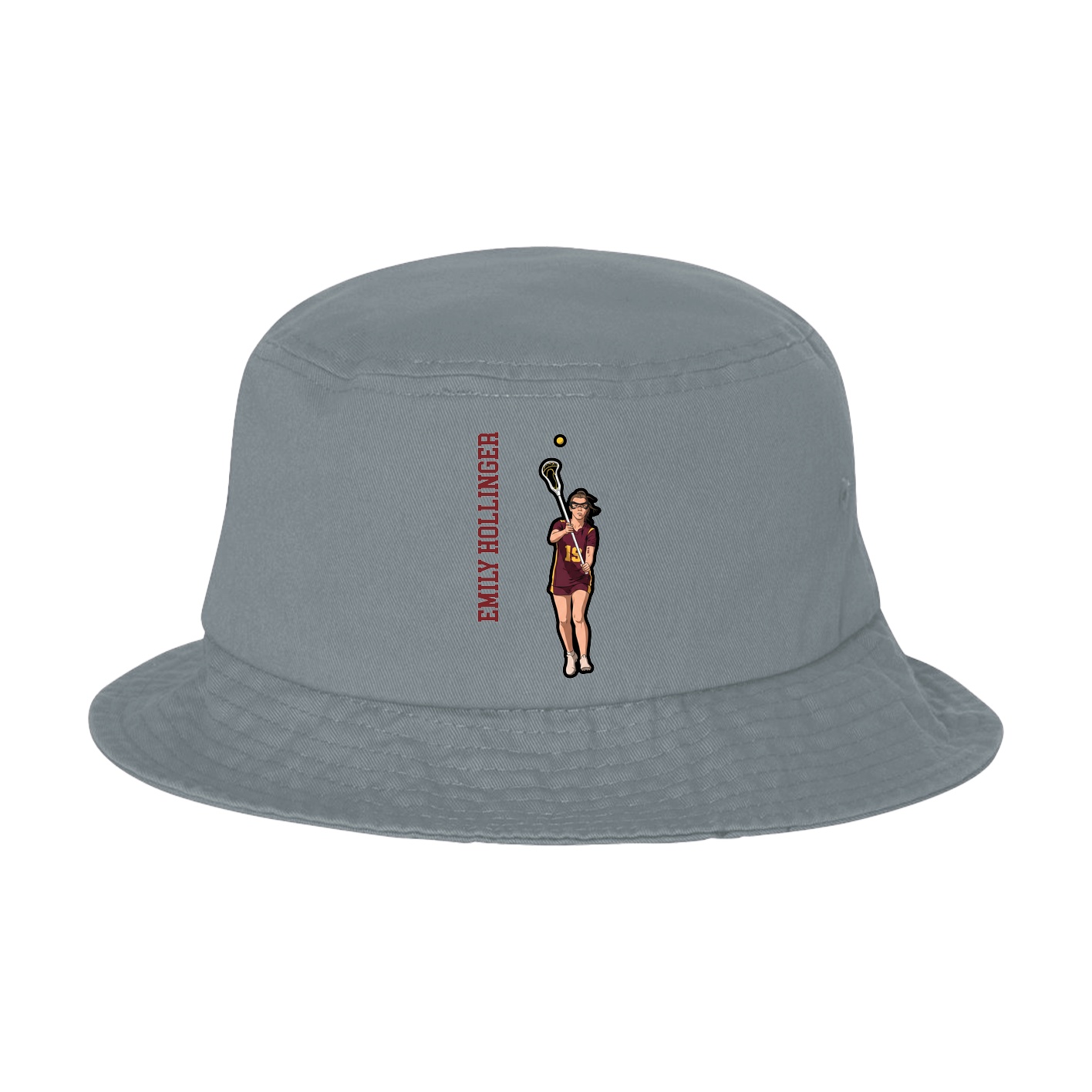 Bucket Cap — Name Vertical in Grey