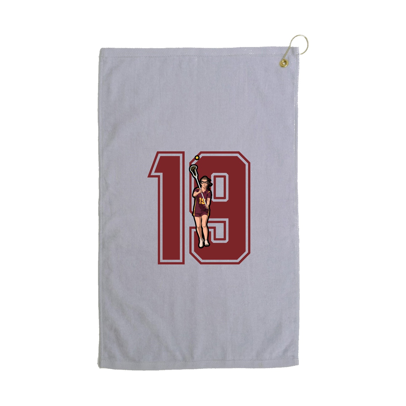 Golf Towel — Number in Grey