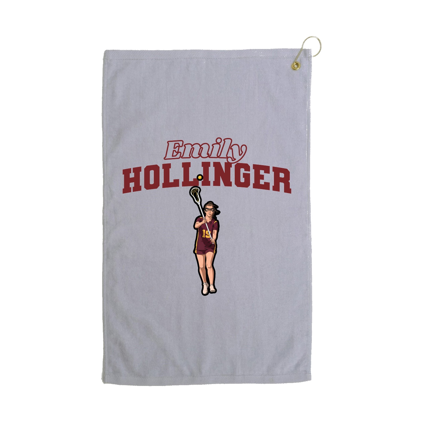 Golf Towel — Name Arch in Grey