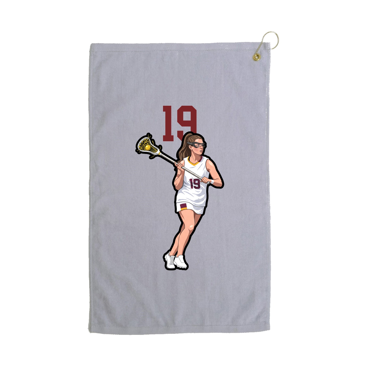 Golf Towel — Number Top in Grey