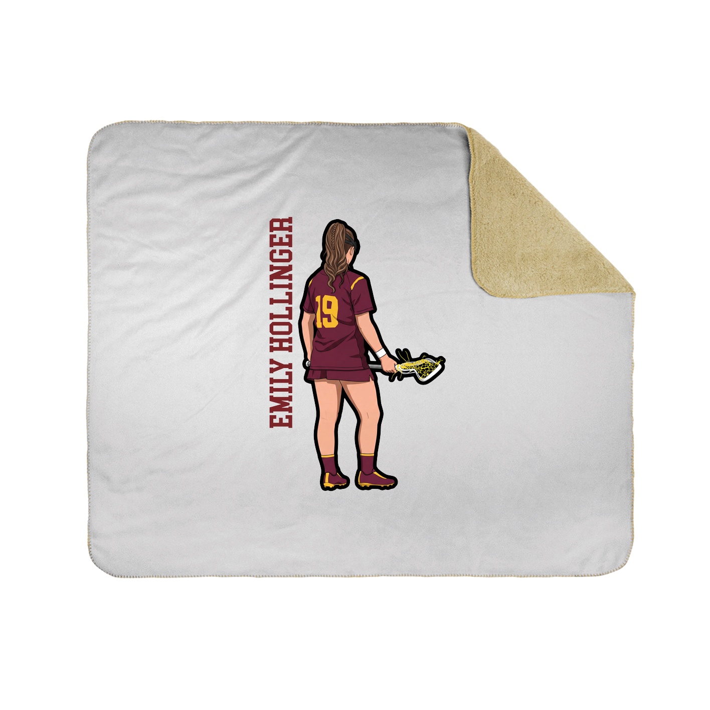 Throw Blanket — Name Vertical in White