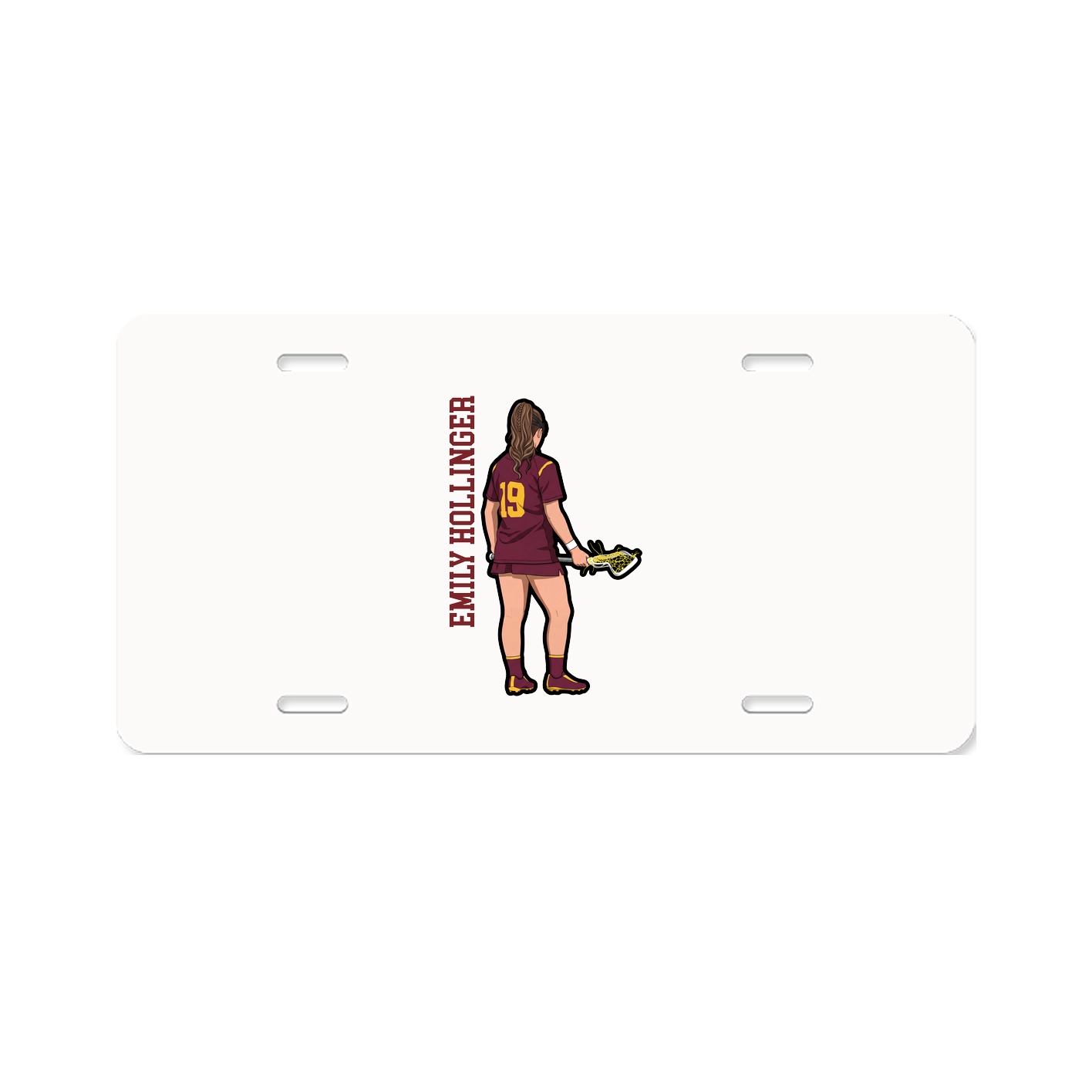 License Plate — Name Vertical in Classic