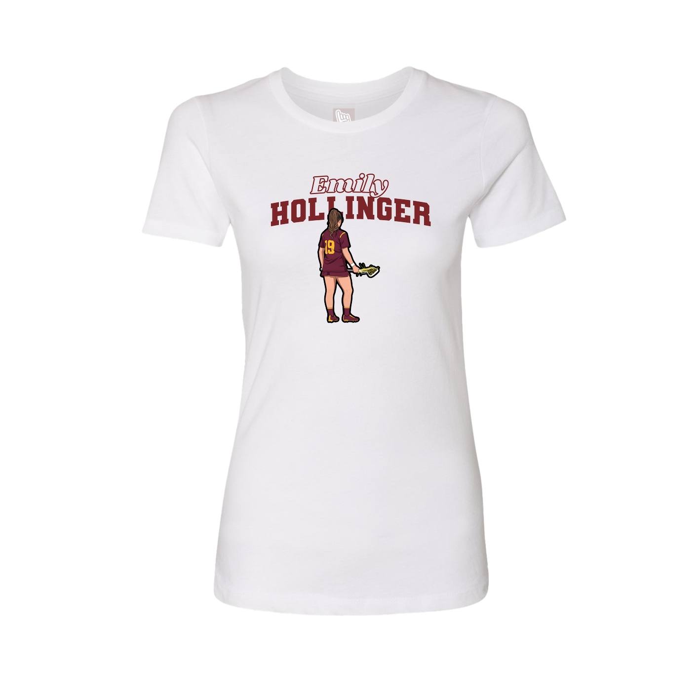 Womens Tee — Name Arch in White