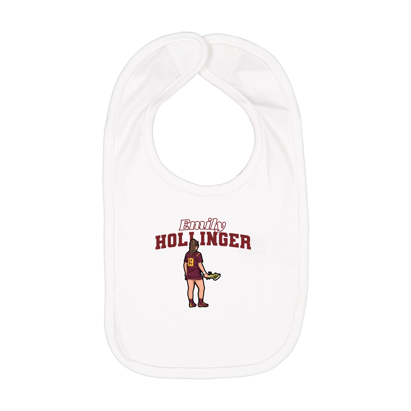 Infant Bib — Name Arch in White