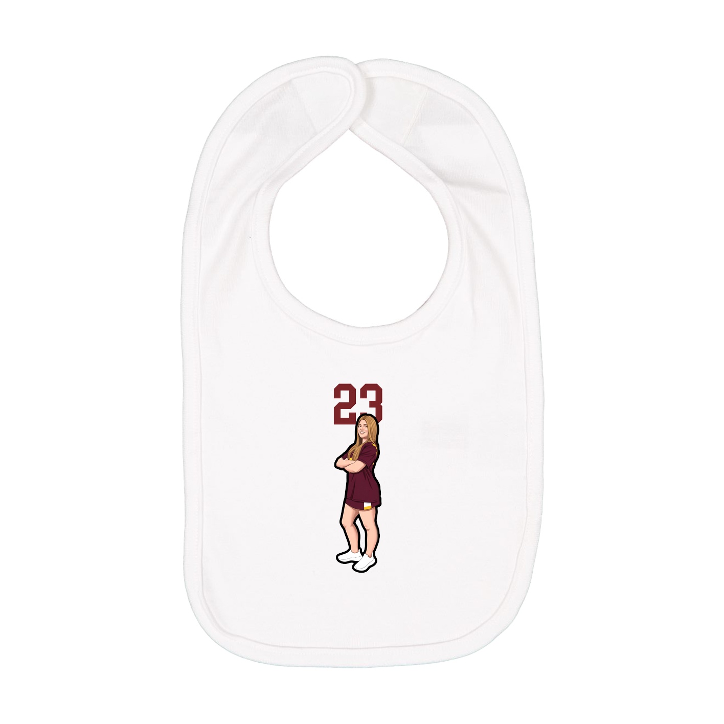 Infant Bib — Number Top in White