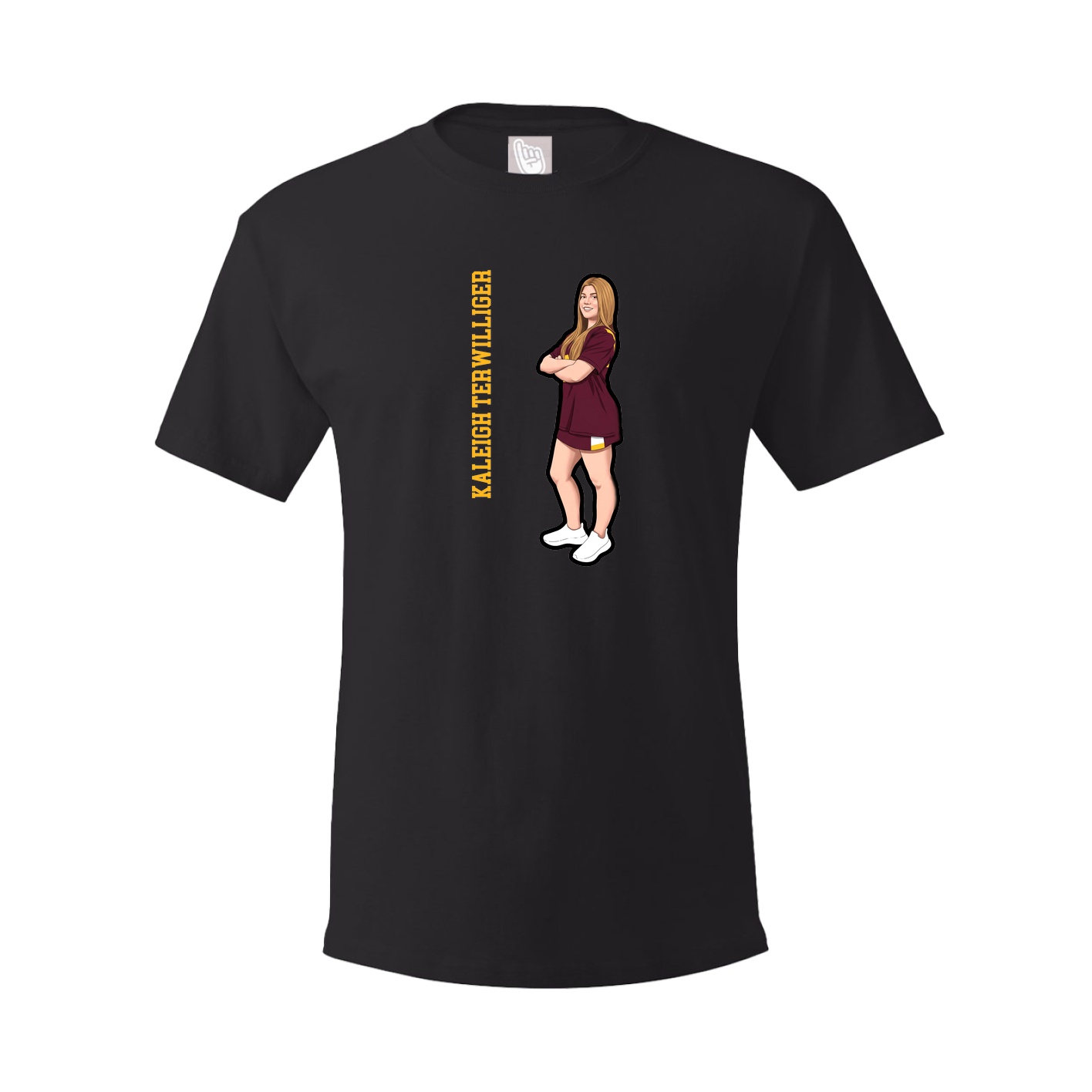 Youth Tee — Name Vertical in Black