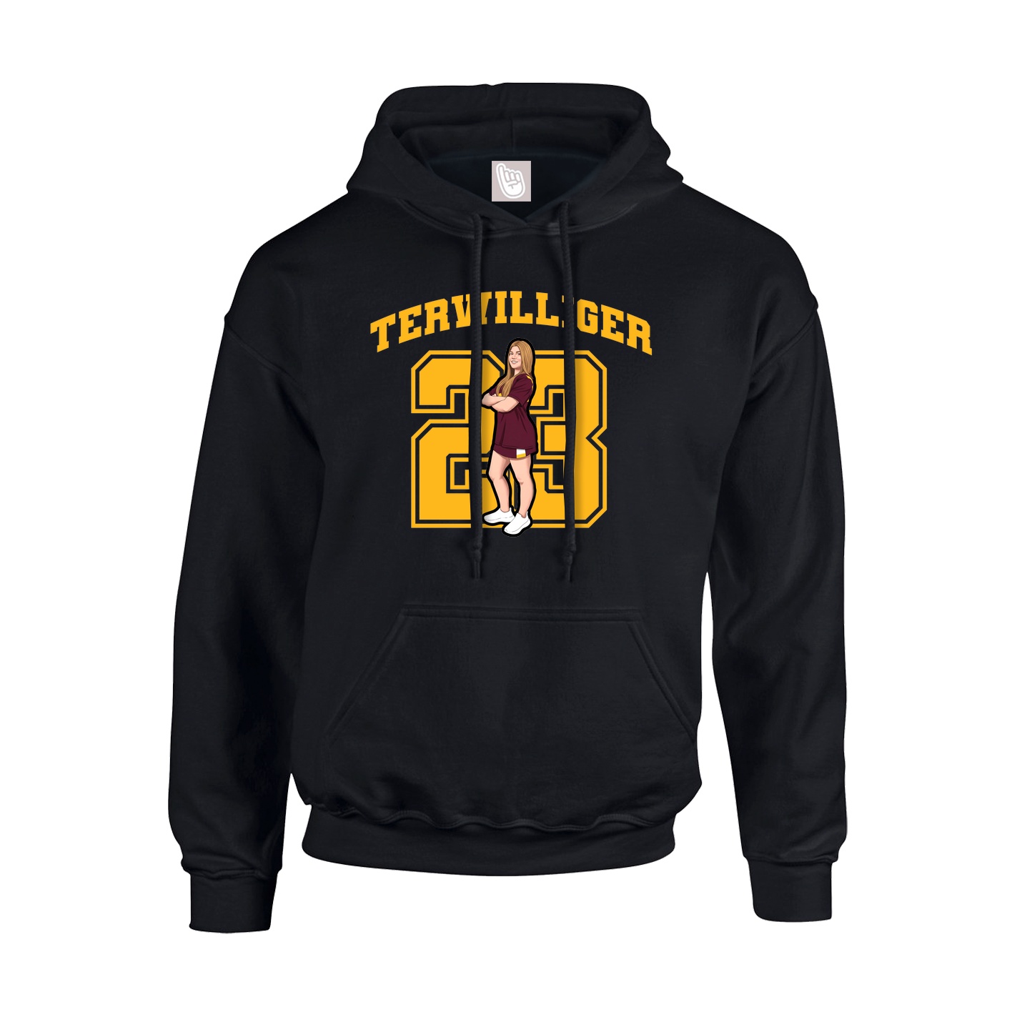 Hoodie — Number in Black