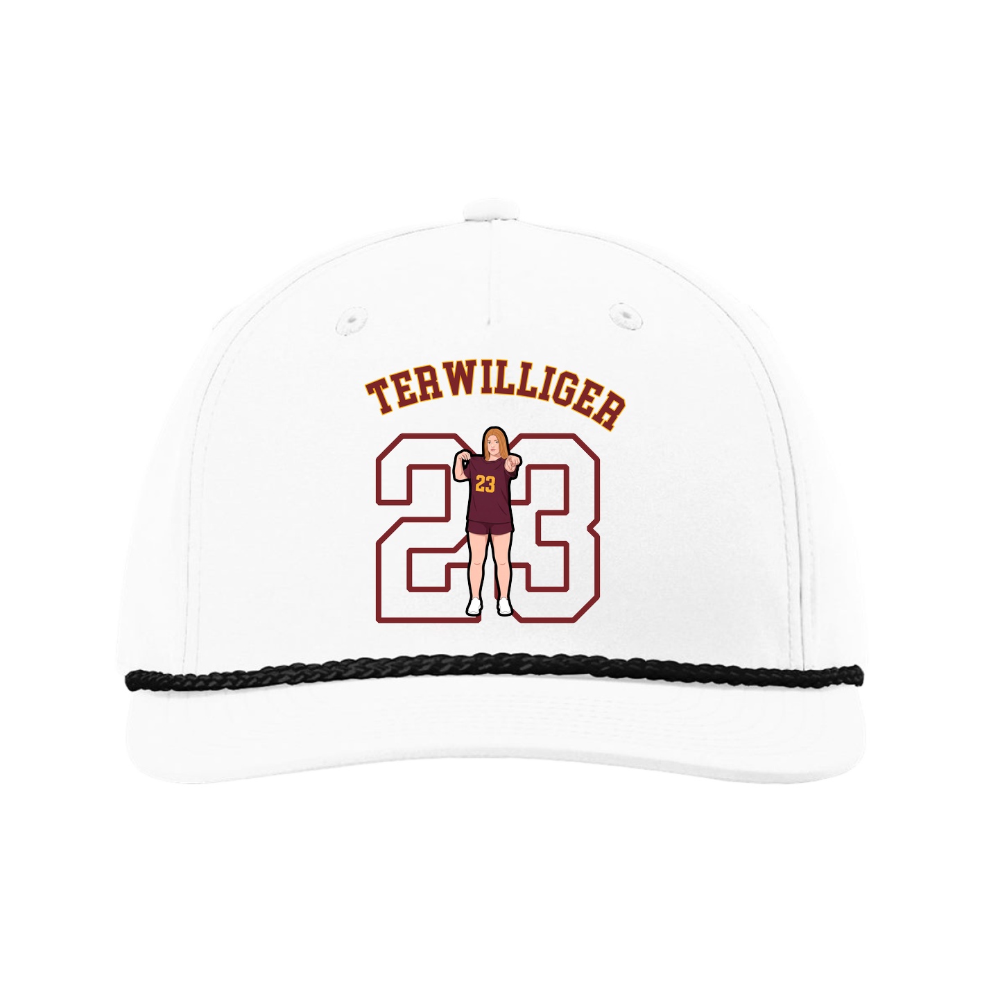 Five-Panel Classic Rope Cap — Shirsey Arch in White