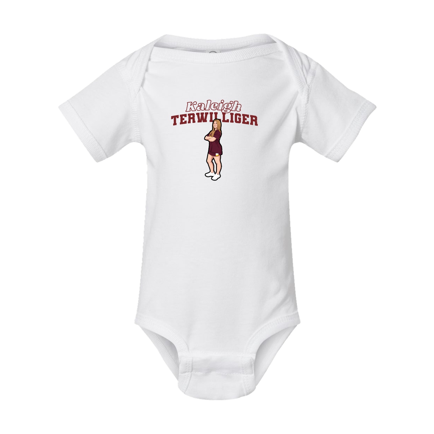 Baby Onesie — Name Arch in White